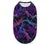 Colorful Stylized Dragonflies Dog Shirts Summer Pet T-Shirts Soft Sleeveless Tank Top Pet Clothes for Small Puppy and Cats