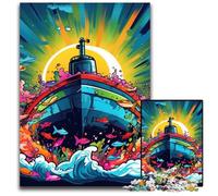 Colorful Submarine 1000 Piece Jigsaw Puzzle Impossible Jigsaw Puzzles for Adults Ideal for Teenagers & Collectors, Travel Gift, Family Activity 50x75CM/19.68x29.52inch