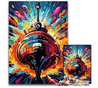 Colorful Submarine 1000 Pieces Puzzles for Adults Wooden Jigsaw Puzzles for Home Decor, Brain Training 50x75CM/19.68x29.52inch
