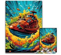 Colorful Submarine 1000Pc Adults Jigsaw Puzzle cardboard Jigsaw Perfect Home Or Office Decor, Ideal 26X38CM/10.23x14.96inch