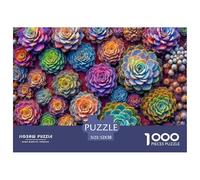 Colorful Succulent Pattern Durable Material Easy to Assemble Pieces, Perfect for Relaxing, Unwinding And Enjoying Quiet Moments 52x38cm/1000pcs