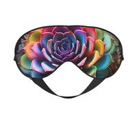 Colorful Succulent Print Comfortable Eye Mask Full Coverage Lightweight Men Women Outdoor Travel Relaxation