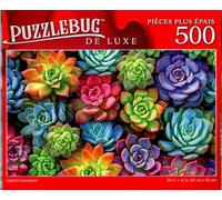 Colorful Succulents - 500 Pieces Deluxe Jigsaw Puzzle for Adults 16 +