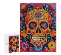 Colorful Sugar Skull Art Print-3 Puzzle 1000 Teile Schwer Puzzle Spielzeug Lernspiel Impossible Herausforderungsspielzeug Für Erwachsene Kinder 500 PCS
