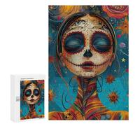 Colorful Sugar Skull Art Print Puzzle 1000 Teile Schwer Puzzle Spielzeug Lernspiel Impossible Herausforderungsspielzeug Für Erwachsene Kinder 300 PCS