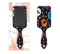 Colorful Sugar Skull Bones Hair Brush Wet Dry Air Cushion Hair Brush Plastic Detangler Hairbrush for Kids Adults Back To School Gift Women Men