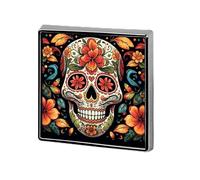 Colorful Sugar Skull Lapel Pin for Men Brooches And Pins for Women Square Metal Badge for Shirts, Jackets, Hats | Durable Fashion Accessory & Gift for Men, Women, Events