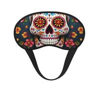 Colorful Sugar Skull Sleep Mask for Side Sleeper Soft Breathable Sleeping Eye Mask Blackout Silk Eye Sleep Shade Cover with Elastic Strap Night Blindfold for Women Men Travel Nap