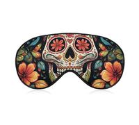 Colorful Sugar Skull Sleeping Mask, Light Blocking Eye Mask, Comfortable and Soft, Eye Cover with Elastic Band, Suitable for Men and Women, Suitable for Travel/Sleeping