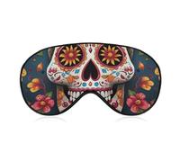 Colorful Sugar Skull Sleeping Mask, Light Blocking Eye Mask, Comfortable and Soft, Eye Cover with Elastic Band, Suitable for Men and Women, Suitable for Travel/Sleeping