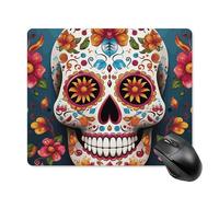 Colorful Sugar Skull Square Mouse Pad Portable Computer Mousepad with Non-Slip Rubber Base 18 * 22cm Ultra-Thin Gaming Mouse Mat for Computer Laptop Office Desk Accessories