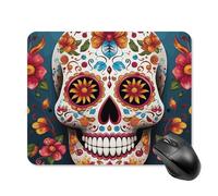 Colorful Sugar Skull Square Mouse Pad Portable Computer Mousepad with Non-Slip Rubber Base 20 * 25cm Ultra-Thin Gaming Mouse Mat for Computer Laptop Office Desk Accessories