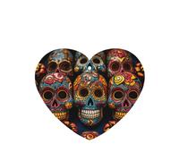Colorful Sugar Skulls Car Air Fresheners Cards Set of 4 Pieces, Long-Lasting Auto Aromatherapy Tablets Gifts Car Rearview Mirror Pendant Hanging Scented Cards for Wardrobe Bathroom