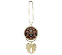 Colorful Sugar Skulls Car Pendant Personalized Car Hanging Ornament Auto Rear View Mirror Hanging Decoration Accessories Metal Cars Interior Ornament for Most Cars Truck SUV