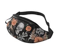 (Colorful Sugar Skulls) Fanny Pack Waist Bag Adjustable Shoulder Strap Bum Bag for Men Women Travel Hiking Running