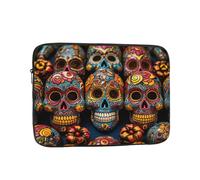 Colorful Sugar Skulls Laptop Sleeve Bag 12 Inch Waterproof Shockproof Laptop Case Bag Lightweight Tablet Travel Cover Computer Skin Bag Tablet Carrying Case