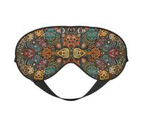 Colorful Sugar Skulls Night Mask Soft Reversible Eye Cover Adjustable Strap Light Blocking Comfortable Rest