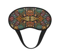 Colorful Sugar Skulls Print Adults Washable Eye Mask for Sleeping Blocking Nap for Travel Camping Night Rest