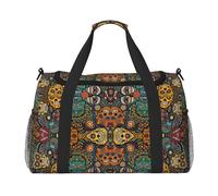 Colorful Sugar Skulls Print Duffel Bag for Travel Weekender Overnight Carry On Bag Women Men Gym Luggage Bag Carry on