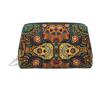 Colorful Sugar Skulls Print Makeup Bag Stylish Cosmetic Bags for Women Daily Use Toiletry Travel Vanity Pouch