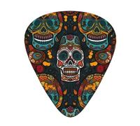 Colorful Sugar Skulls Printed Guitar Pick 12 Pieces Guitar Pick In A Box The Makes Sound Clear Ukulele Electric Acoustic Guitar Bass (0.46 0.71 0.96mm)