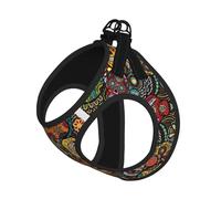 Colorful Sugar Skulls Printing Puppy Summer Vest Harness With Reflective,Dog Accessories For Small Medium Large Dogs And Cats