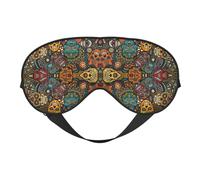 Colorful Sugar Skulls Sleep Eye Mas Light Blocking Night Eye Blinder Travel Essential Gifts Women Men Sleep Mask