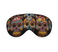 Colorful Sugar Skulls Sleeping Mask, Light Blocking Eye Mask, Comfortable and Soft, Eye Cover with Elastic Band, Suitable for Men and Women, Suitable for Travel/Sleeping
