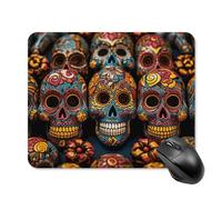 Colorful Sugar Skulls Square Mouse Pad Portable Computer Mousepad with Non-Slip Rubber Base 20 * 25cm Ultra-Thin Gaming Mouse Mat for Computer Laptop Office Desk Accessories