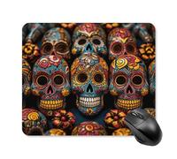 Colorful Sugar Skulls Square Mouse Pad Portable Computer Mousepad with Non-Slip Rubber Base 25 * 30cm Ultra-Thin Gaming Mouse Mat for Computer Laptop Office Desk Accessories