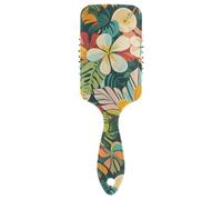 Colorful Summer Hawaiian Flowers antistatic hair massage Designed head massager scalp for wet hair with Ergonomic handle cepillos para cabello