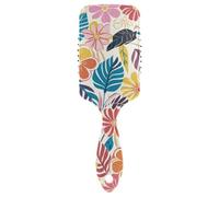 Colorful Summer Hawaiian Flowers friendly blow dry brush Designed scalp massage for hair loss with Ergonomic handle cepillo para pelo rizado