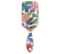 Colorful Summer Hawaiian Flowers friendly massage hair brush Designed head massager scalp for hair growth with Ergonomic handle cepillos para cabello
