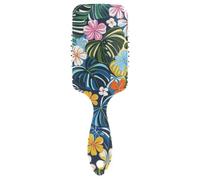 Colorful Summer Hawaiian Flowers friendly travel hair brush Designed scalp massage for fine hair with Ergonomic handle cepillo anti frizz para cabello