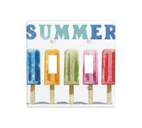 Colorful Summer Ice Pop Double Gang Toggle Light Cover Wall Plate Switch Decor Standard Size - 11.4x11.4cm