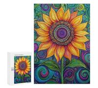 Colorful Sunflower Art Print-1 Puzzle 1000 Teile Schwer Puzzle Spielzeug Lernspiel Impossible Herausforderungsspielzeug Für Erwachsene Kinder 300 PCS