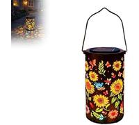 Colorful Sunflower Glow Solar Garden Lantern - 2026 New Waterproof Outdoor Solar Powered Hanging Light with Floral Patterns, Outdoor Decoration for Yard Patio Porch, Garden (1 Pcs)