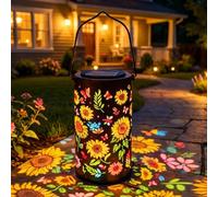 Colorful Sunflower Glow Solar Garden Lantern, 2026 Upgraded Model for All Seasons, Waterproof and Weather-Resistant for Patios, Terraces, Porches and Gardens (Multicolored)