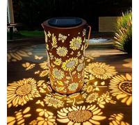 Colorful Sunflower Glow Solar Garden Lantern, 2026 Upgraded Model for All Seasons, Waterproof and Weather-Resistant for Patios, Terraces, Porches and Gardens (Warm Colors)