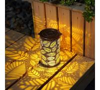 Colorful Sunflower Glow Solar Garden Lantern, 2026 Waterproof Outdoor Solar Powered Hanging Light, Metal Lanterns Decorative Outdoor for Yard, Patio, Porch, Garden (Leaves)