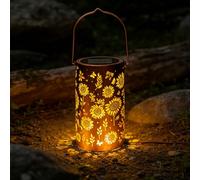 Colorful Sunflower Glow Solar Garden Lantern, IP65 Waterproof Sunflower Solar Lanterns Garden Decorations, Solar Garden Lights for Patio Yard Pathway,Birthday Gifts for Women Mom Grandma (Warm)