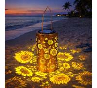 Colorful Sunflower Glow Solar Garden Lantern, Outdoor Waterproof Decorative Hanging Solar Lights, Metal Solar Powered Garden Decor for Patio, Yard, Outdoor Decoration (B,2pcs)