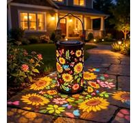 Colorful Sunflower Glow Solar Garden Lantern, Twinkle Halo Lantern, 2026 Waterproof Outdoor Solar Powered Hanging Light for Garden, Let Your Garden Bloom with Light After Sunset (A1)
