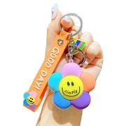 Colorful Sunflower Keychain Cartoon Creative Sunflower Keychain Cute Drip Keychain Car Pendant Bags Key Hanging Decoration Exquisite Holiday Gifts for Mom Daughter Best Friends Colorful Themed Gifts