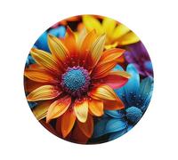 Colorful Sunflower Mouse Pad with Anti-fray Stitching, Waterproof Gaming Mouse Mat for Men Women Non-Slip Rubber Base Round Computer Mousepad for Office Desk Accessories 8in