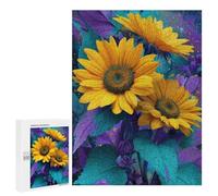 Colorful Sunflowers Art Print Puzzle 1000 Teile Schwer Puzzle Spielzeug Lernspiel Impossible Herausforderungsspielzeug Für Erwachsene Kinder 500 PCS