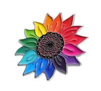 Colorful Sunflowers Lapel Pins Sturdy Alloy Fashion Statement Pieces For Daily Use Casual And Party Supplies Wear Youth Styles Badge