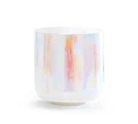Colorful sunset pattern alchemy bowl, transparent crystal bowl singing bowl, 6-7-inch professional-grade meditation instrument, adult stress relief tool, equipped with tapping sticks and ring pads(7-i