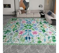 Colorful Super Soft Area Rugs for Bedroom, Beautiful Botanical Floral Printed Rugs Living Room 140 x 200 cm - Non Slip Watercolorful Kids Carpet for Bedroom Playroom Nursery Dining Room Easy Care