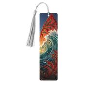 Colorful Surfboard Wood Bookmark for Book Lovers Birthday Teachers Gift, Handmade Craft Book Marks Ornaments with Tassel Exquisite Reading Page Markers for Men Women
